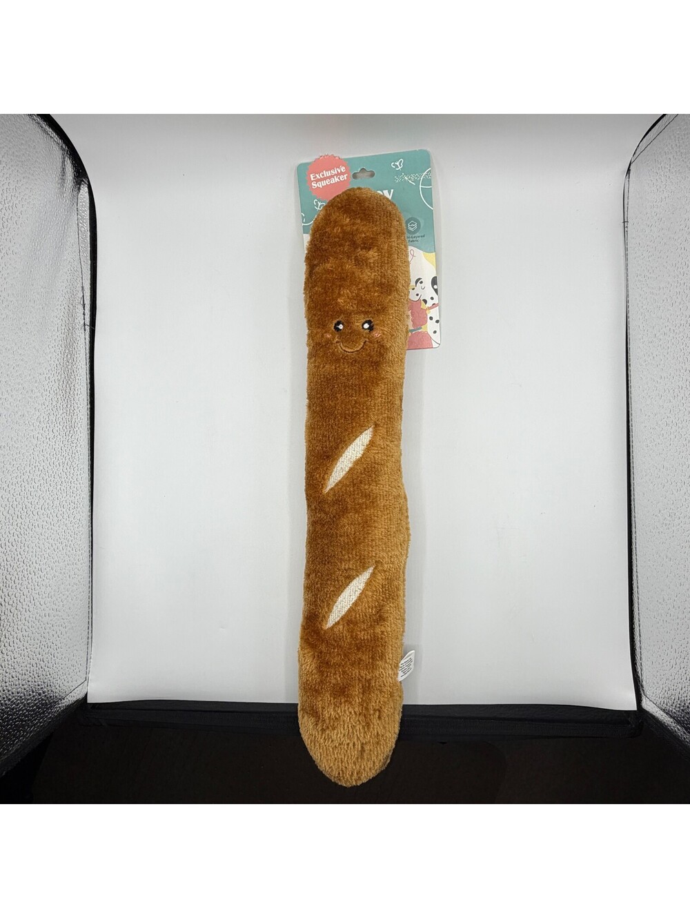 ZippyPaws Jigglerz Baguette Plush Squeaky Dog Toy Brown Bread ZP1122 Cute NWT